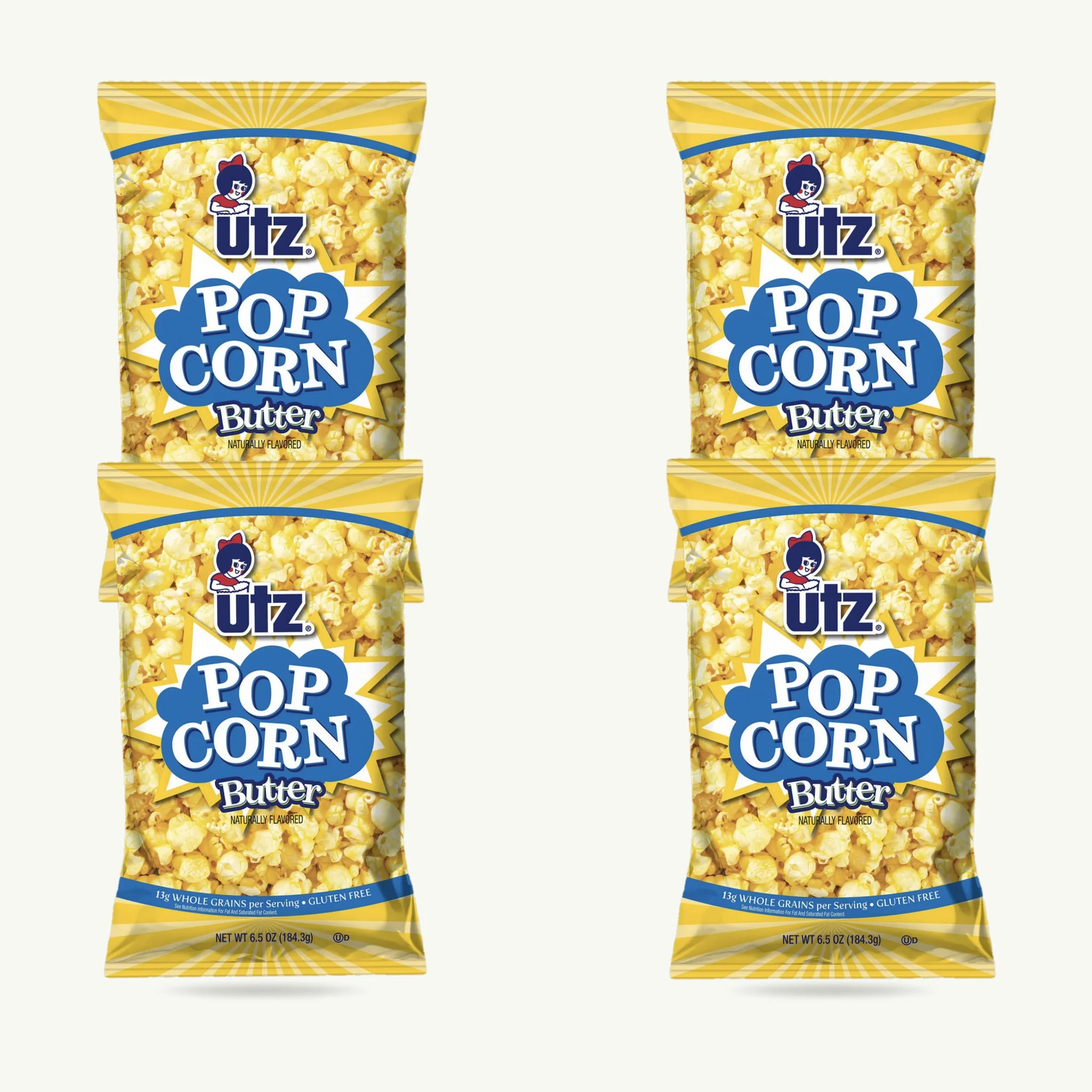 Utz Butter Popcorn — 4-pack grid image, size variant